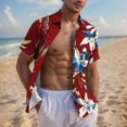 thumbnail image 2 of Pisexur Shirts for Man T Hommes Mode Décontractée Col Rabattu Impression Manches Courtes Chemise Boutonnée Blouse Vin,S Chemises de Golf Hommes & Chemises Hommes, 2 of 7