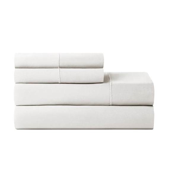Hotel Style 4-Piece 600 Thread Count White Egyptian Cotton Adult Bed Sheet Set, King - Deep Pocket