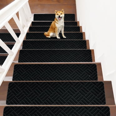 Chmadoxn Bathroom Rugs, 8x30in Stair Mats No Slip Carpet Stair Treads Non-Slippery Rug Slip Resistive Indoor Runner For Kids Elders And Pet With Reusable Adhesive Easy To Clean Polyester stair mats