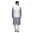 thumbnail image 3 of Atasi Ensemble Kurta Pyjama Indien pour Hommes, Veste Imprimée Classique Décontractée, 3 of 5