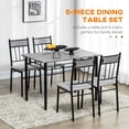 thumbnail image 4 of HOMCOM Kitchen Table and Chairs Set Modern Dining Table Set Set of 5, 4 of 10