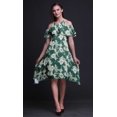 thumbnail image 4 of Bimba Robe d'Été Style Chic à Épaules Dénudées Imprimé Teinture sur Nœuds Vert pour Femmes - TTTG, 4 of 6