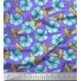 thumbnail image 1 of Soimoi Poly Georgette Fabric Hummingbird & Floral Printed Craft Fabric by the Yard 42 Inch Wide, 1 of 3