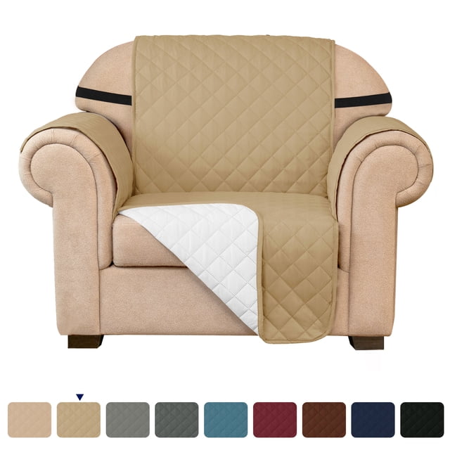 Subrtex Housse de Canapé Extensible 1 Pce Matelassée Réversible avec Sangles Élastiques Antidérapantes Housse de Canapé Lavable pour Animaux