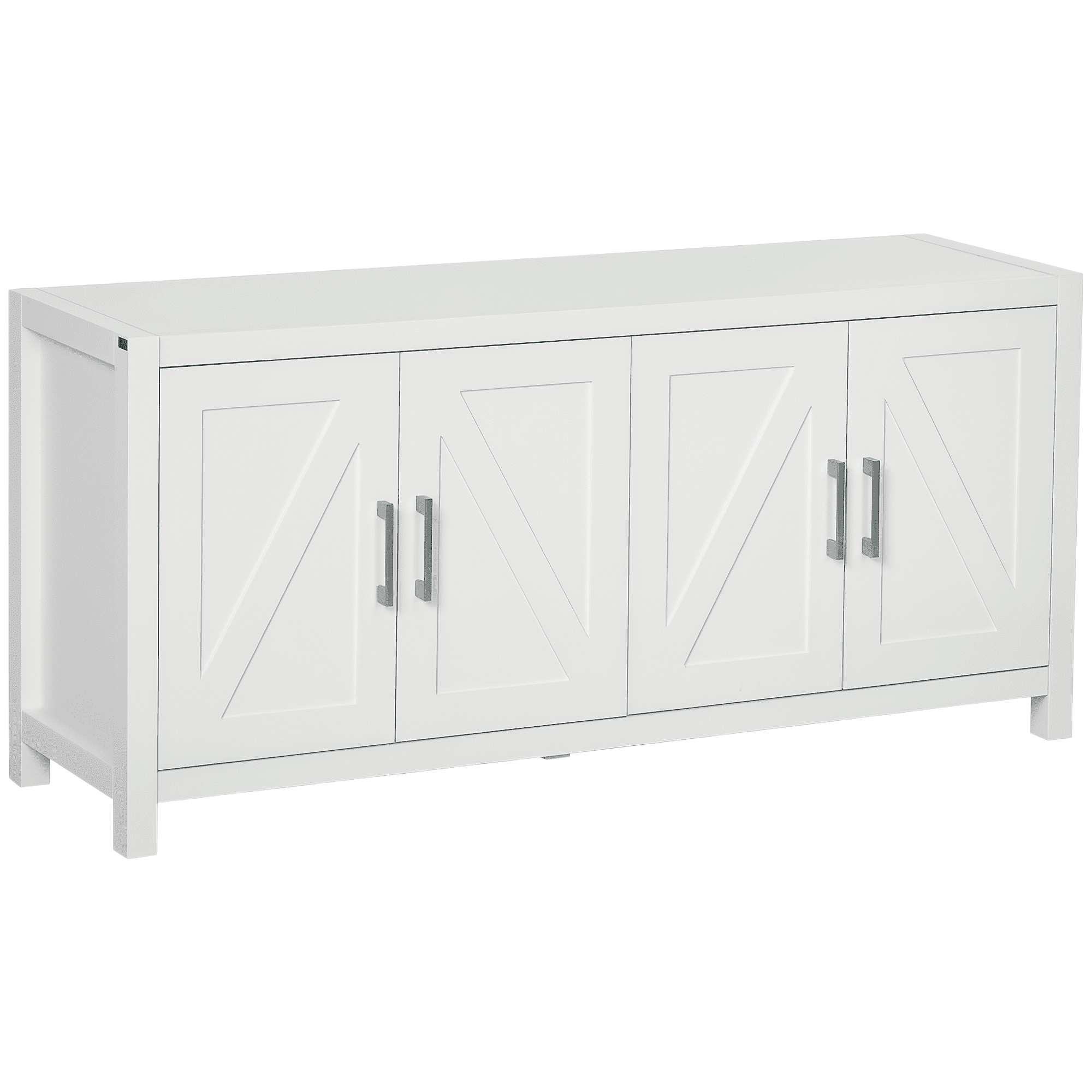 HOMCOM Farmhouse Kitchen Sideboard TV Cabinet Stand for TVs up to 65" White