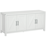 HOMCOM Ferme Cuisine Buffet TV Cabinet Stand pour les téléviseurs jusqu'à 65" blanc