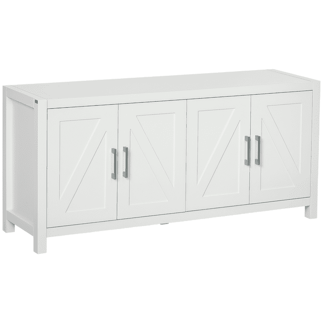 HOMCOM Ferme Cuisine Buffet TV Cabinet Stand pour les téléviseurs jusqu'à 65" blanc
