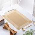 thumbnail image 1 of Oleegame 1PC Placemat 4pcs Frame Western Placemat Pvc Heat Insulation Mat Rectangular Simple Table Mat Household Leave In Plate Mat Gold, 1 of 5