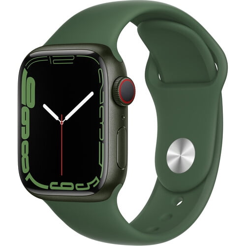 Apple Watch Series 7 GPS + Cellular, 41mm Green Aluminum Case with Clover Sport Band | Certified Refurbished (Grade A)