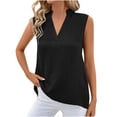 thumbnail image 1 of Timegard Camisoles pour Femmes Été Coton Lin Col en V Sans Manches Légères Décontractées Amples Hauts Blouse, 1 of 7
