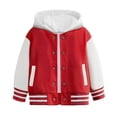 thumbnail image 1 of WEIYLL Hauts pour Garçons Automne Printemps Manches Longues Baseball à Capuche Rouge pour 2-3 Ans, 1 of 6