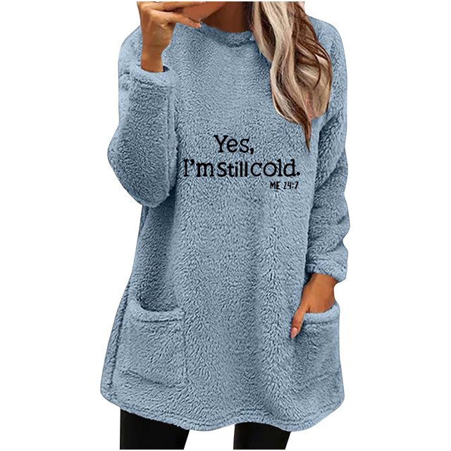 Birdeem Blouse à Manches Longues pour Femmes Col Rond et Hiver Ample avec Poche Imprimée Chaude