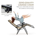 thumbnail image 4 of Outsunny Zero Gravity Chair Set with Folding Table & Cup Holder Beige, 4 of 10
