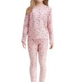 thumbnail image 2 of MIASHUI Girls Pajama Set Long Sleeve Lounge Set Floral Printing Sleepwear,Pink,14-16 Years, 2 of 8