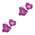 thumbnail image 4 of Decodeary 50piece Réaliste Apparence Orchidée Artificielle Têtes avec et Durable Rouge Violet 2Set, 4 of 6