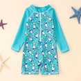 thumbnail image 2 of TOOYOU Toddler Boy Swimsuit Swimwear Long Sleeve Rash Guard Print For Baby Beach Pool Swimming Sun Summer Outfit Child Bathing Suit For Swimming Lessons And Beach Size 6-9 Months,Multicolour, 2 of 7
