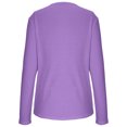 thumbnail image 5 of Yuyuzo Womens Long Sleeve Fall Tops Half Button V Neck Loose Fitted Shirts Comfy Textured Blouses, 5 of 5