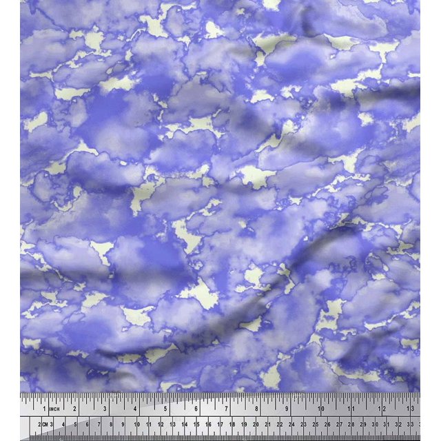 Soimoi Silk Fabric Cloud Nature Fabric Prints By Yard 42 Inch Wide