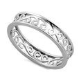 thumbnail image 1 of 925 Sterling Silver Platinum Plated Simple Swirl Women Ring, 1 of 2
