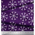 thumbnail image 2 of Soimoi Purple Poly Georgette Fabric Snow Flakes Floral Print Sewing Fabric Yard 42 Inch Wide, 2 of 3