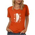 thumbnail image 1 of Dadaria Chemise Orange pour Femmes Hauts Manches Courtes T-Shirt Col Rond Été Chandail Blouses TG, 1 of 5