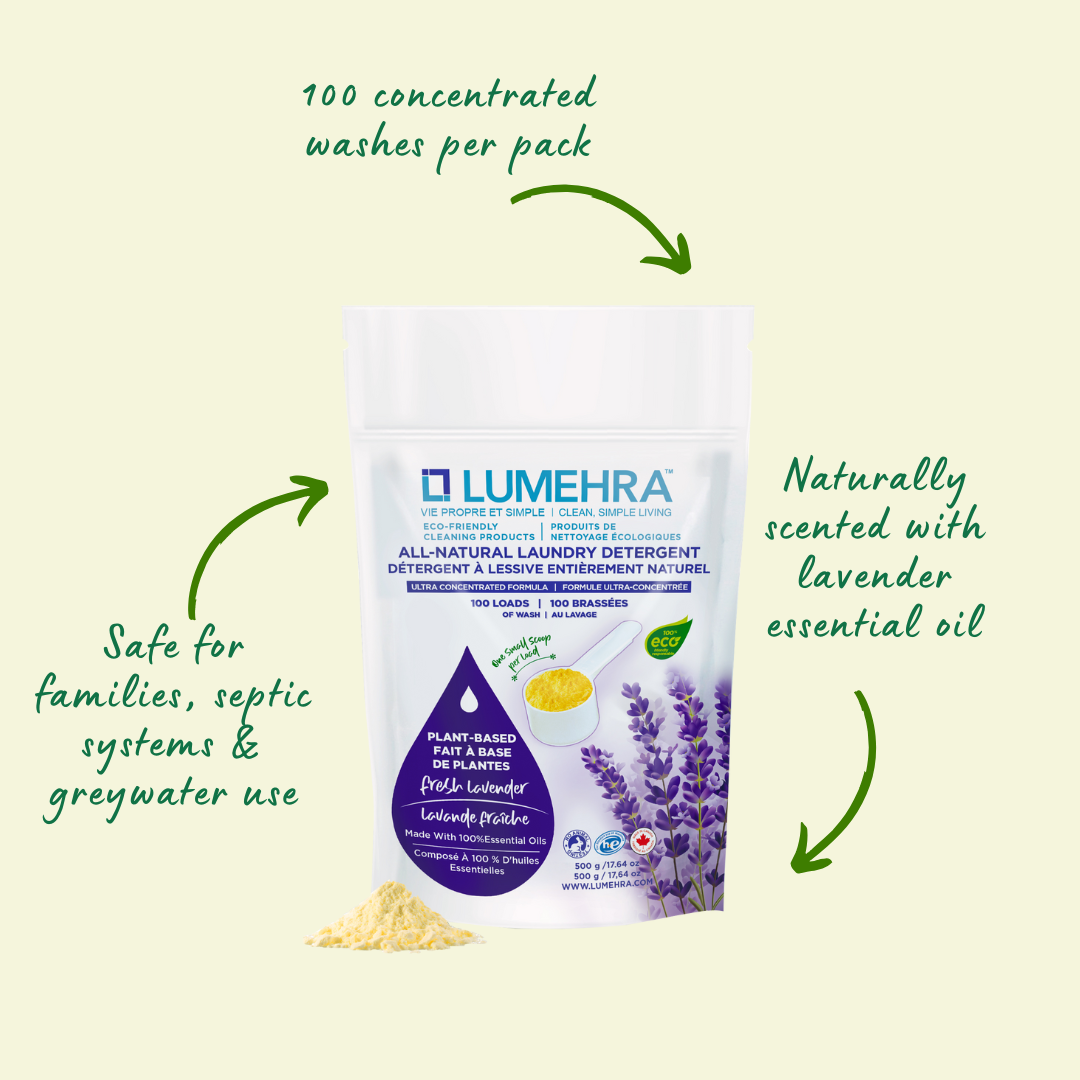 Détergent à lessive en poudre naturel à la lavande Lumehra – 100 brassées 500 grams
