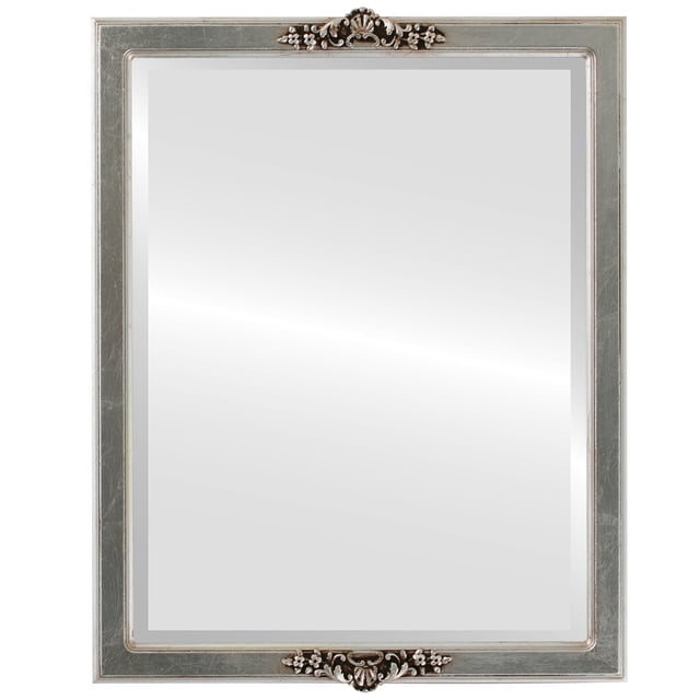 Miroir Encadré Athena - Feuille d'Argent avec Brun Antique