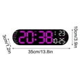 thumbnail image 3 of Penkiiy 13.7" Digital Wall Clock with Night Lights, 9 RGB Colors, Bluetooth Speaker, Auto Time Sync, Auto DST, Dual Alarm, Auto-Dimming, Humidity, Temperature, Digital Clock with Remote Control, 3 of 6