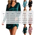 thumbnail image 3 of pstuiky Formal Dresses for Women, Women V-Neck Long Sleeve Dress Nightgown Sleepshirt for Sleeping Lounging Soft Nightdress Pajama Dress for Women Long Sleep Shirt for Home Bedroom, 3 of 9