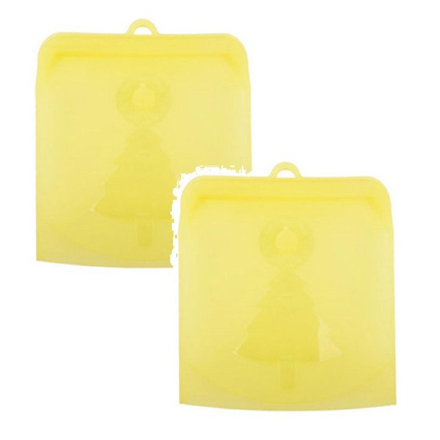 Oleegame 2 Pcs Boîtes à Collations pour Enfants pour l'École Sac de Rangement Alimentaire en Silicone Réutilisable Sac à Sandwich Sac de Congélation Scellé Sac à Collation Liquide Lunch Fruit Sac de Produits Frais / Meilleur Sac de Rangement et de Cuisson (1 Pce) Jaune
