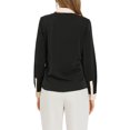 thumbnail image 3 of INSPIRE CHIC Women's Color Block Button Down Long Sleeve Work Shirt XS Black, 3 of 8