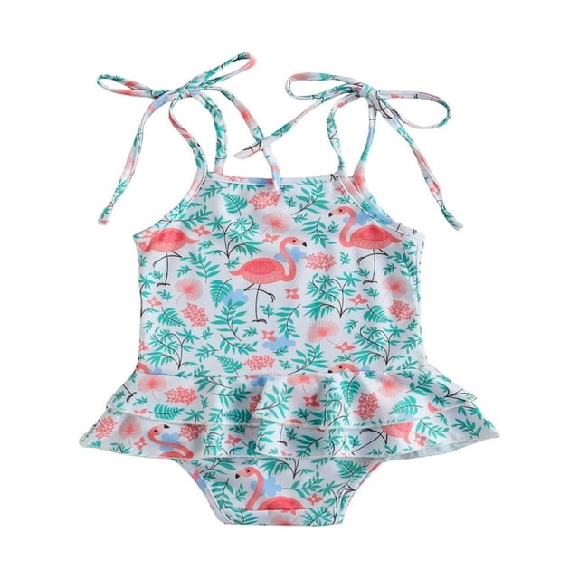 Maillot de Bain pour Tout-Petites Fille Léopard à Bretelles Sans Manches
