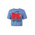 thumbnail image 2 of T-Shirts à Imprimé Cerise Tricotés à Manches Courtes Haut Chemise pour Femmes Adolescentes Filles Y2k, 2 of 7