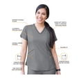 thumbnail image 3 of Adar Pro Heather Modern Athletic Scrub Set For Women - Modern V-Neck Scrub Top & Yoga Jogger Scrub Pants, 3 of 6