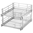 thumbnail image 1 of Heavy Duty 2 Tier Pull Out Cabinet Organizer, Kitchen Under Cabinet Slide Out Shelf, Chrome, 1 of 8