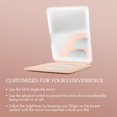 thumbnail image 3 of Vanity Planet Handheld Makeup Mirror with Lights, Pose 2.0 (Blush) - Light Up Travel LED Mirror with 3X & 5X Magnification - Dimmable Lighting & Micr, 3 of 5