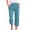 Sky Blue, variant on Women Casual Capris Straight Leg Drawstring Elastic Waist Linen Pants with Pockets