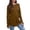 Brown, variant on Women's Casual Long Sleeve Top, Loose Fit Round Neck Shirt, 100% Cotton Material, Comfortable Daily Wear, For Office Work, Travel Outfit, Soft Texture, Easy Care, Versatile Styling, Casual Apparel.
