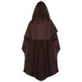 thumbnail image 1 of Fldy Kids Renaissance Hooded Cape Witch Cloak with Hood Medieval Knight Outfit Gothic Capelets Coffee M/150, 1 of 6