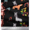 thumbnail image 2 of Soimoi Poly Georgette Fabric Berries & Animals Cartoon Decor Fabric Printed Yard 52 Inch Wide, 2 of 3