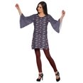 thumbnail image 3 of Moomaya Kurtis Courtes en Poly-Crêpe pour Femmes, Robe à Manches Kimono Imprimée, Haut Indien, 3 of 5
