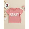 thumbnail image 2 of Kmbangi Enfants T-shirt Tops Lettre Impression Manches Courtes Col Rond Été Respirant Tops, 2 of 9