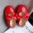 thumbnail image 2 of MIASHUI Chaussures Mary Jane pour Filles, Ballerines Plates à Nœud pour Mariage, Fête, Marche, Rouge, 3-3,5 Ans, 2 of 6