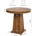 thumbnail image 2 of Tribesigns Solid Wood Round Dining Table, 31.5" Small Kitchen Table for 2, Modern Farmhouse Dinner Table for Dining Room, Kitchen, Living Room, Artistic Geometric Base, Table Only (Rustic Brown), 2 of 7
