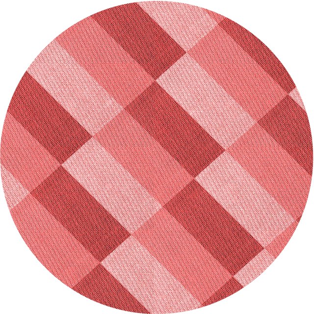 Ahgly Company Machine Washable Indoor Round Transitional Light Coral Pink Area Rugs, 3' Round