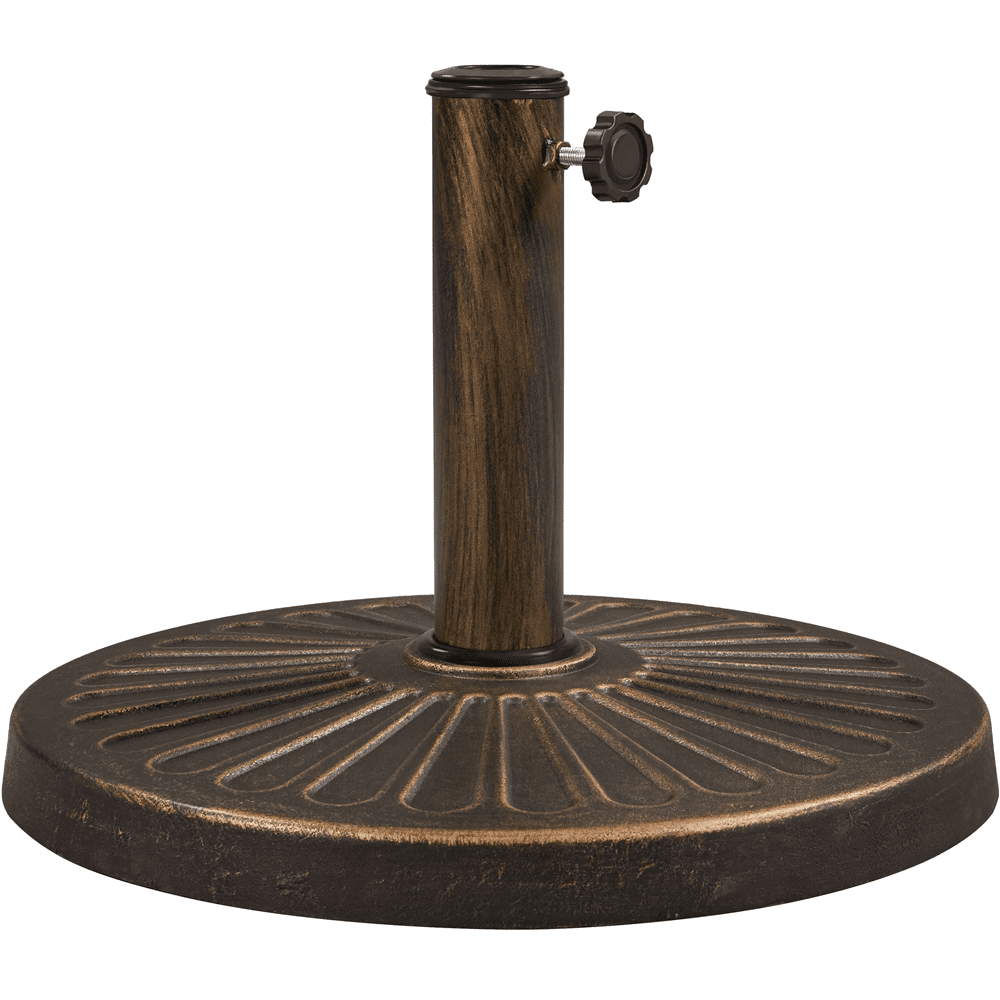 FullFurnique Pied de Parasol de Terrasse 10,1 kg, Résine Robuste Ronde, Bronze