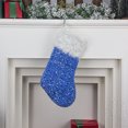thumbnail image 1 of Fridja 14.7 Inch Large Sequins Christmas Stocking with White Super Soft Plush Cuff Large Christmas Stocking for Family Holiday Decorations and Xmas Tree Fireplace (Blue), 1 of 5