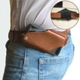 thumbnail image 4 of Milaget Handmade Cellphone Cell Phone Sheath Belt Pouch for Sports Running Light Light Brown, 4 of 7