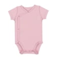 thumbnail image 1 of MIASHUI Baby Short Sleeve Side Snap Bodysuit Unisex Solid Color Soft Clothes,Light Pink,0-3 Months, 1 of 2