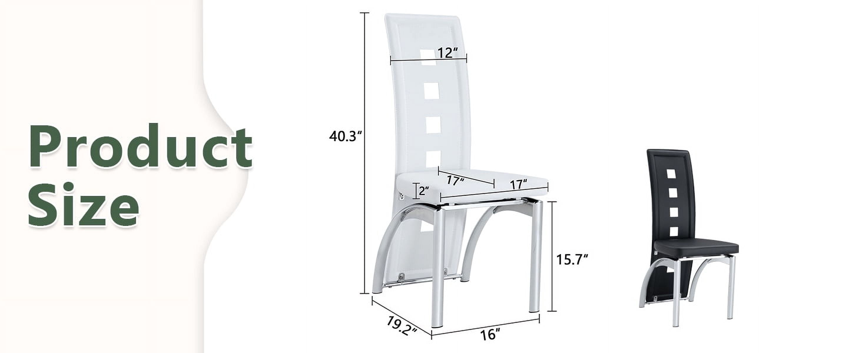 Noble House Modern Minimalist 2-Piece Dining Chair Set - White Saddleback